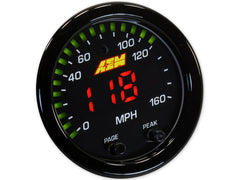 AEM X-Series 0-160 MPH Black Bezel w/ Black Face GPS Speedometer Gauge