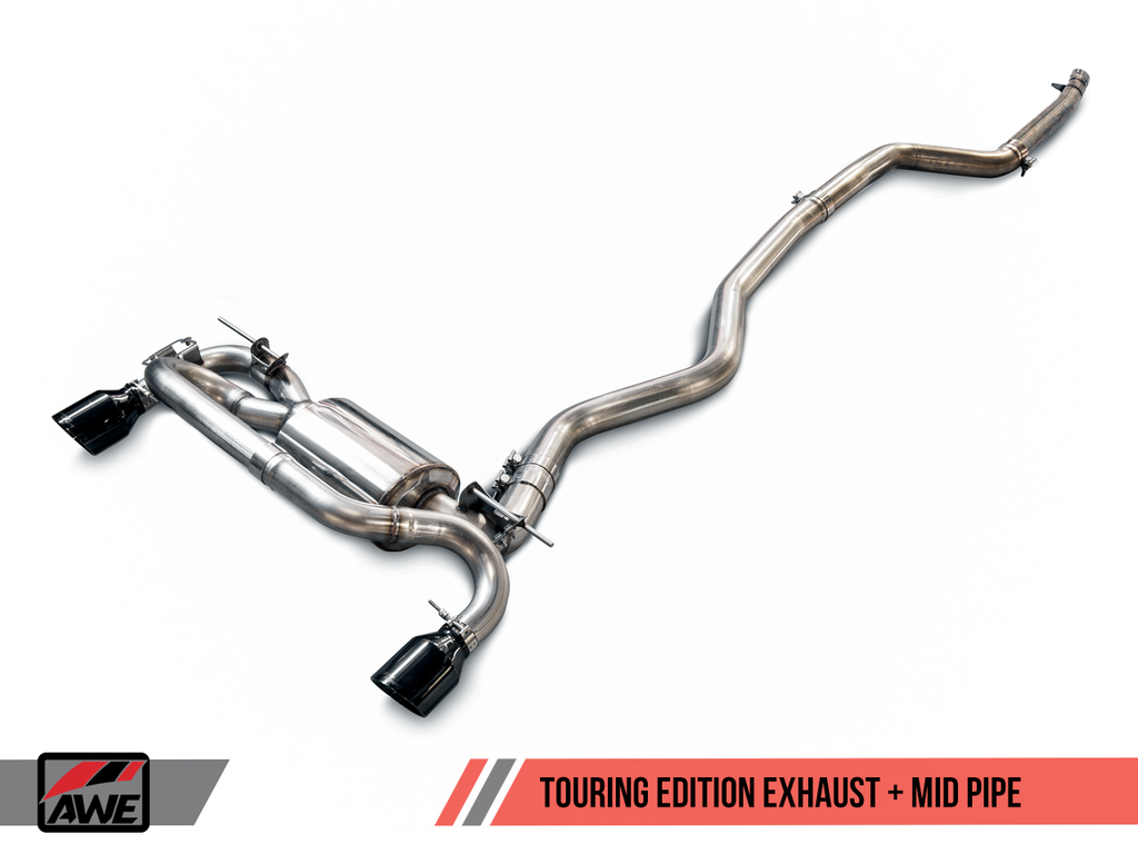 AWE Tuning BMW F22 M235i / M240i Touring Edition Axle-Back Exhaust - Diamond Black Tips (102mm)