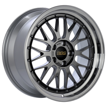 BBS LM 114H 18x8.5 5x114.3 ET38 Diamond Black Center Diamond Cut Lip Wheel - 82mm PFS Required