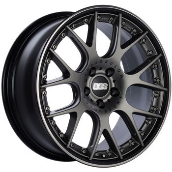 BBS CH-RII 7400 - 22x10.5 5x112 ET48 Satin Platinum Center Black Lip SS Rim Protector Wheel - 82mm PFS Req.