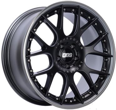 BBS CH-RII 7002 - 22x9.5 5x112 ET30 Satin Black Center Platinum Lip SS Rim Protector Wheel - 82mm PFS Req.
