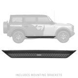 Go Rhino - Ford Bronco (Not Sport) Dominator Xtreme D6 Side Steps with Rocker Panel Mounting Brackets Kit Black