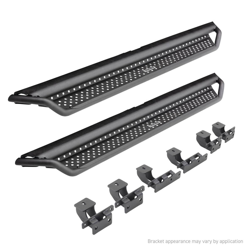 Go Rhino - Ford Bronco (Not Sport) Dominator Xtreme D1 Side Steps with Rocker Panel Mounting Bracket Kit Black