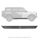 Go Rhino - Ford Bronco (No Sport) Dominator Xtreme DSS Side Steps with Rocker Panel Mounting Bracket Kit Black