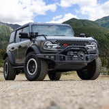 Go Rhino - Rockline Winch-Ready Front Stubby Bumper With Overrider For Ford Bronco
