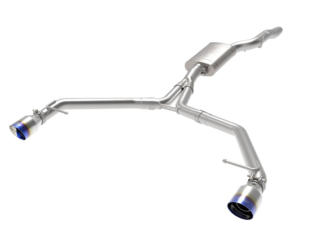 afe MACH Force-Xp Audi Allroad 3 IN to 2-1/2 IN 304 Stainless Steel Axle-Back Exhaust System with Blue Flame Tips