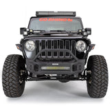 Go Rhino - Rockline Winch-Ready Front Stubby Bumper With Overrider For Jeep