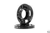 A 3/4 view of the Future Classic BMW 5x120 18mm wheel spacer