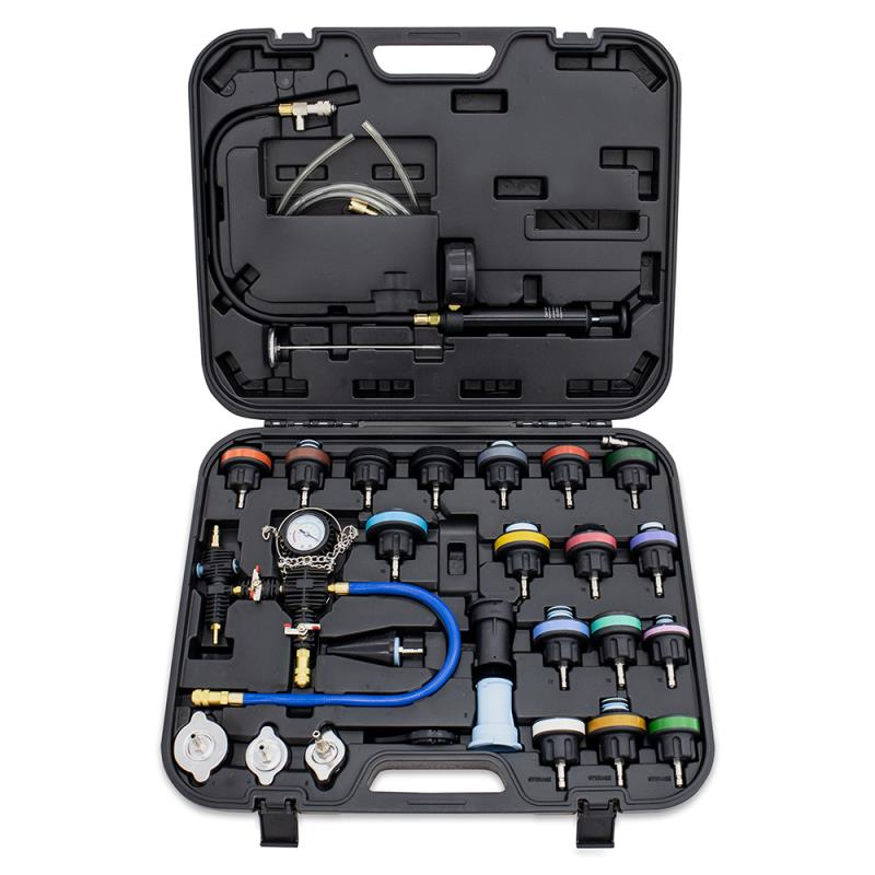 MISHIMOTO 28-PIECE COOLING SYSTEM PRESSURE TESTER AND VACUUM REFILL KIT