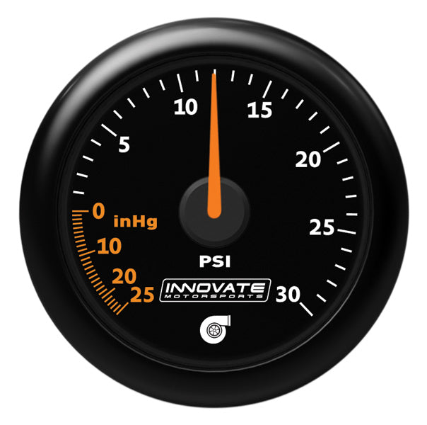 Innovate MTX-A Analog 30 PSI Vacuum/Boost Gauge Kit - Black Faceplate