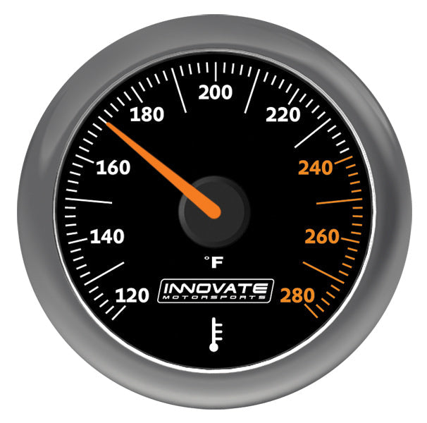 Innovate MTX-A Analog Serious Oil/Water Temp Gauge Kit - Black Dial