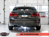 AWE Tuning BMW F3X 28i / 30i Touring Edition Axle-Back Exhaust Single Side - 80mm Chrome Silver Tips