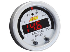 AEM X-Series Wideband UEGO AFR Sensor Controller Gauge Accessory Kit - Silver Bezel / White Faceplate